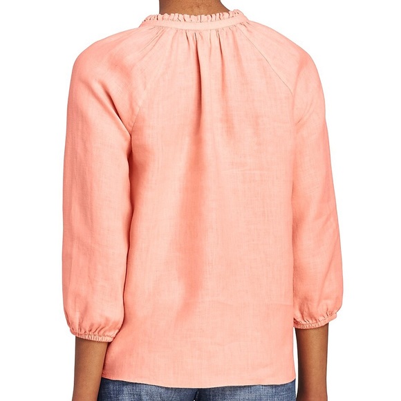 2/$50 - New Lands End Boho Peasant Linen Blouse - Picture 3 of 12